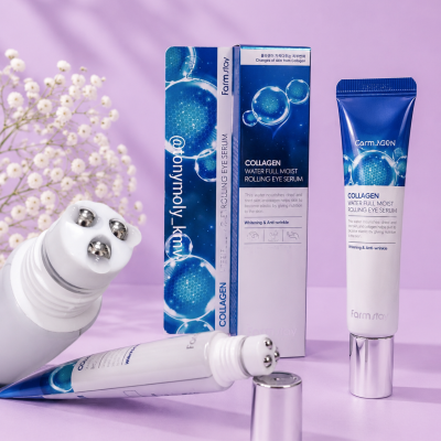 دور چشم غلطکی کلاژن فارم استی |  (Farm Stay Collagen Water Full Moist Rolling Eye Serum