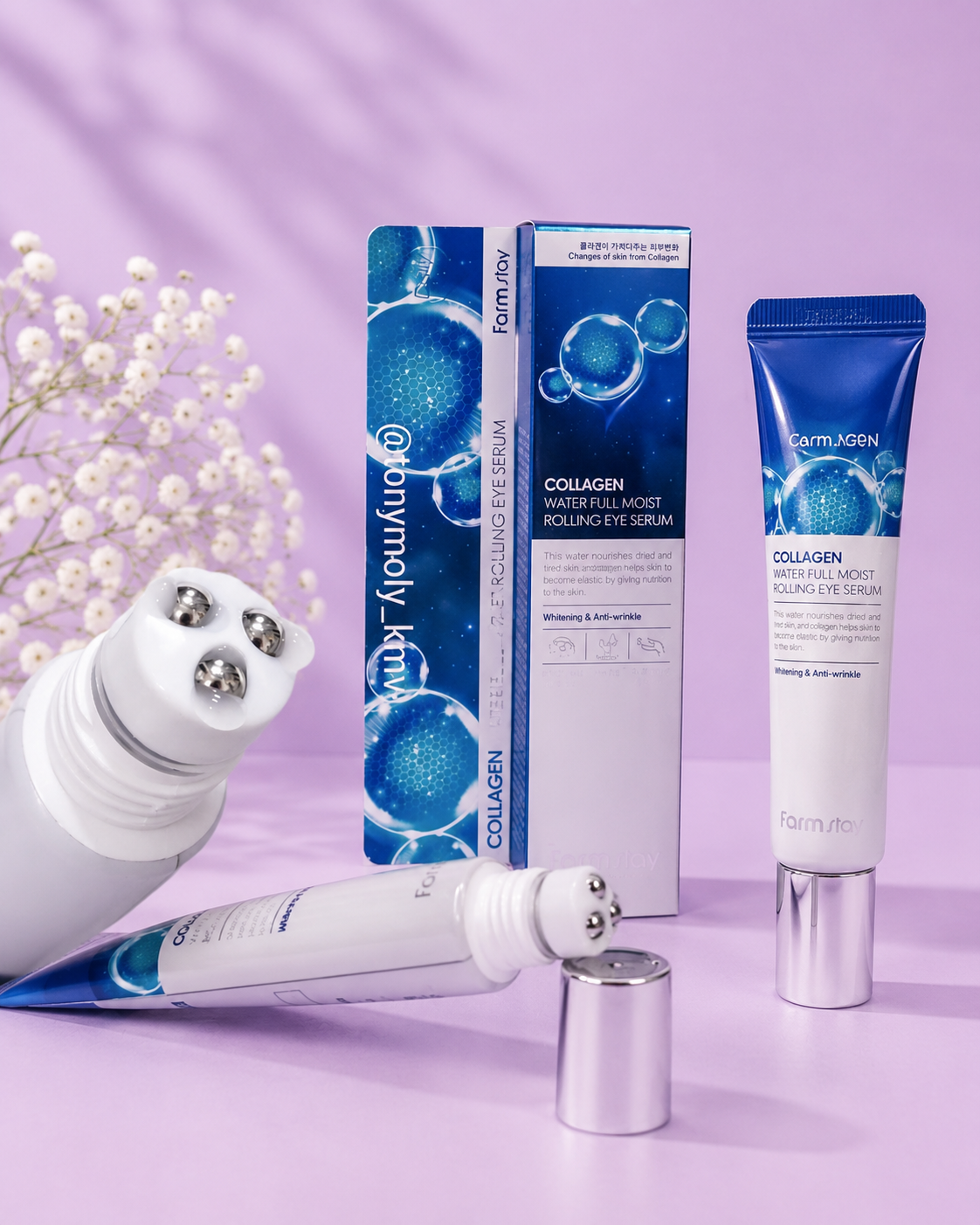 file_00000000a08881f491f3759d682b1ab0 دور چشم غلطکی کلاژن فارم استی | (Farm Stay Collagen Water Full Moist Rolling Eye Serum - تصویر 1